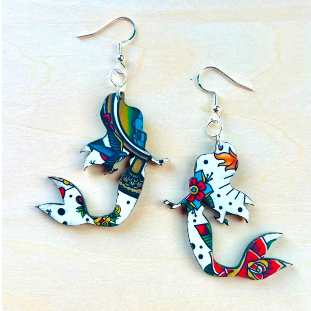 Sailor Jerry ⚓️ Ariel 🧜🏽‍♀️ The Little Mermaid earrings